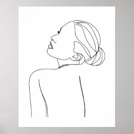 Poster Linda e Minimalista Arte em Linha da Mulher