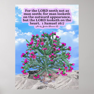 Poster Linda Escritura de Cholla Cactus 1 Samuel 16:7