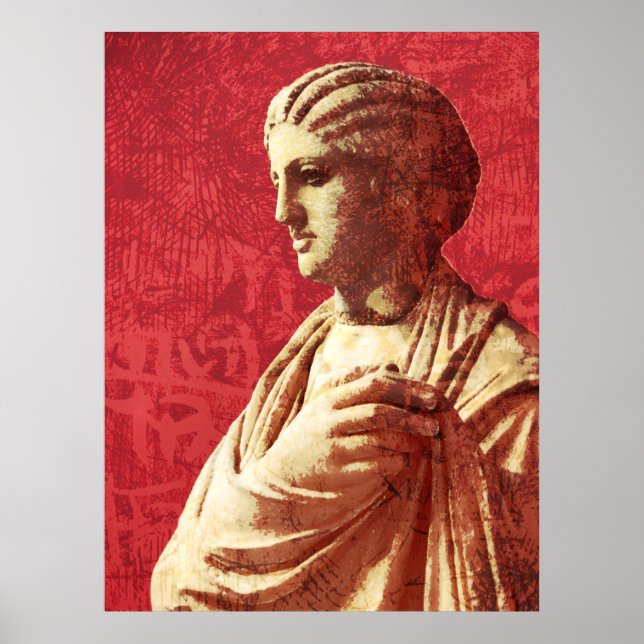 Poster Linda estátua clássica de uma mulher (Frente)