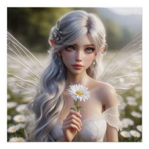 Póster Linda Fada de Abril em Daisies