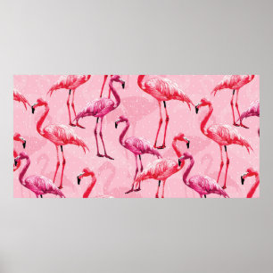 Poster Linda Flamingo Bird Pink Sem Olho Illiu