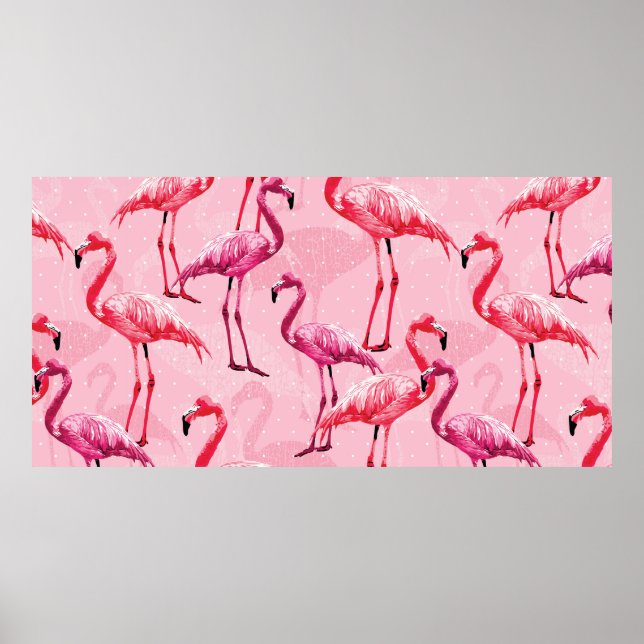 Poster Linda Flamingo Bird Pink Sem Olho Illiu (Frente)