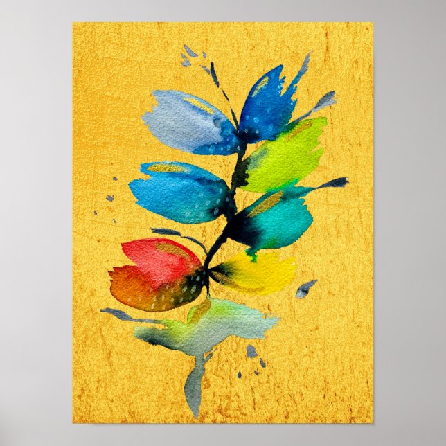 Poster Linda flor floral a granel (Frente)
