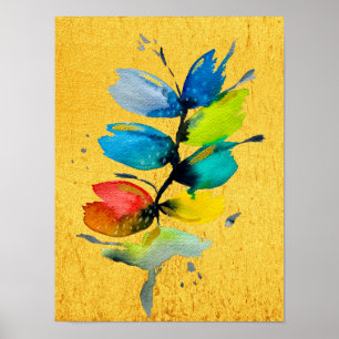 Poster Linda flor floral de cor variável