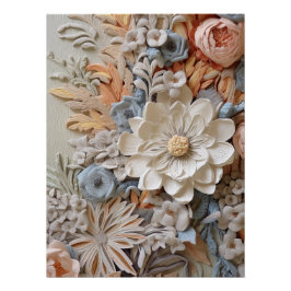 Póster Linda Floral Vitoriana Elegante Bonito Flores