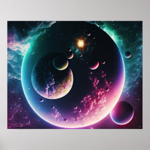 Poster Linda Galáxia do Universo Cósmico Exterior Poste