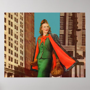 Poster linda garota do centro dos anos 40