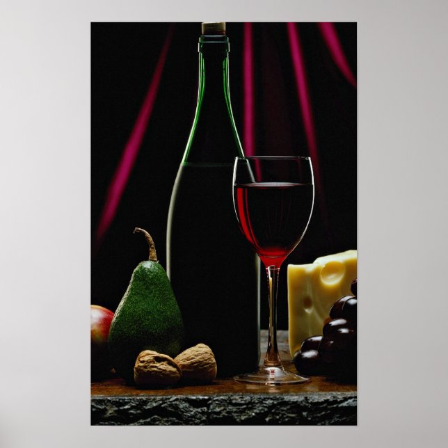 Poster Linda garrafa de vinho (Frente)