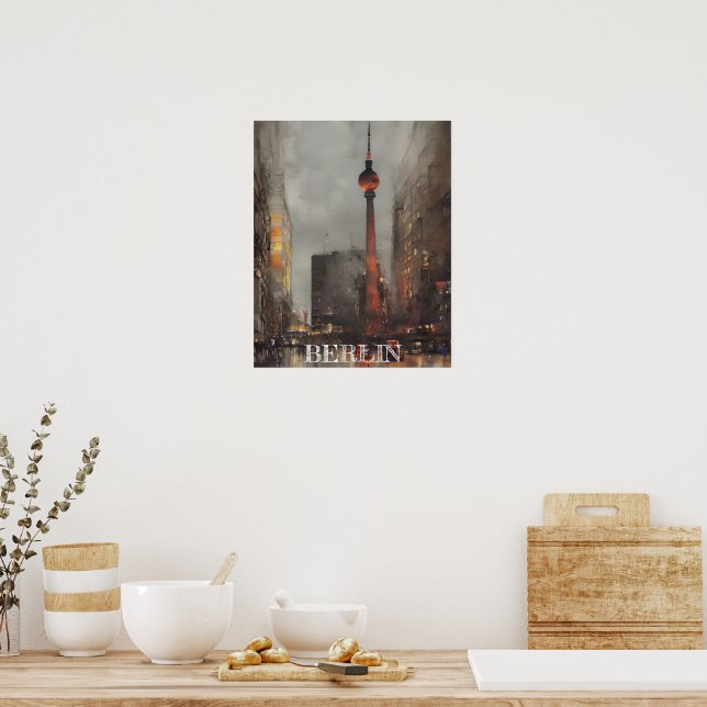 Poster Linda ilustração do Alexanderplatz de Berlim (Cozinha)