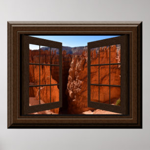 Poster Linda Janela Falso Ver Bryce Canyon Utah