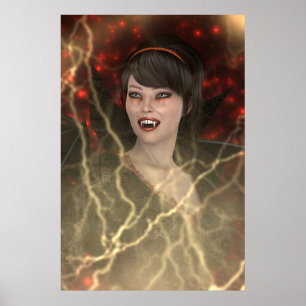 Póster Linda Lady Vamp - Estilo Perfeito de Bruxas de Hal