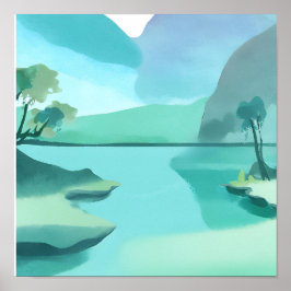 Poster Linda lagoa azul