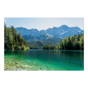 Póster Linda lagoa Eibsee Alpes da Baviera Alemanha