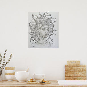 Poster Linda Mão Desenhada Medusa