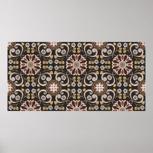 Poster Linda medalha islâmica de padrão sem costura texti