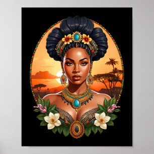 Poster Linda Melanina Negra Rainha De Sheba Desig