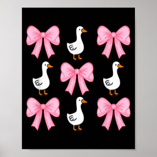 Poster Linda Menina de Ganso Pato Arco Coquete Outono Hal