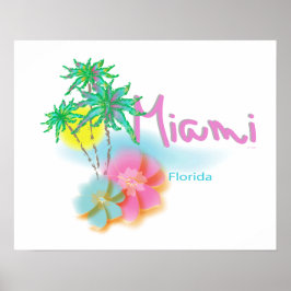 Póster Linda Miami, Flórida, Palmas