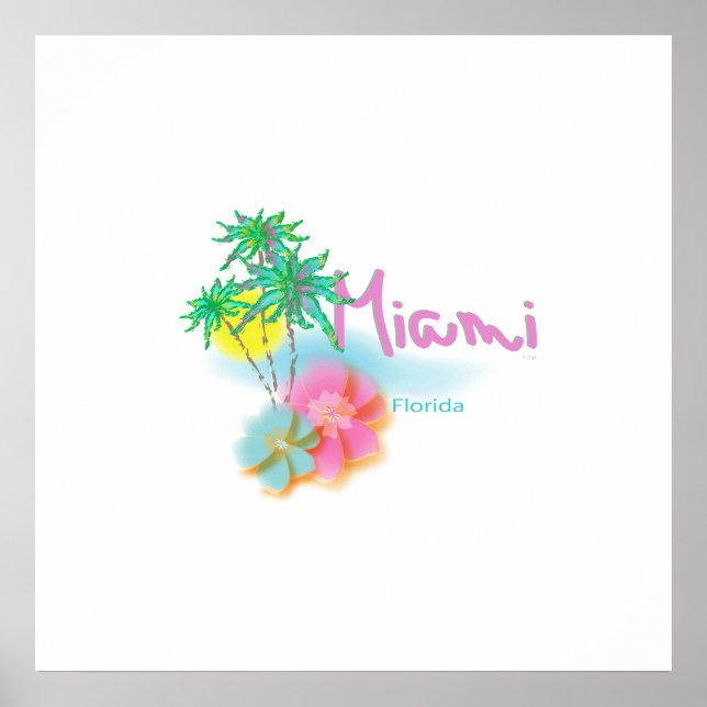 Poster Linda Miami, Flórida, Palmas (Frente)