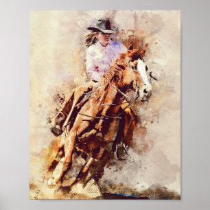 Poster linda mulher a cavalo