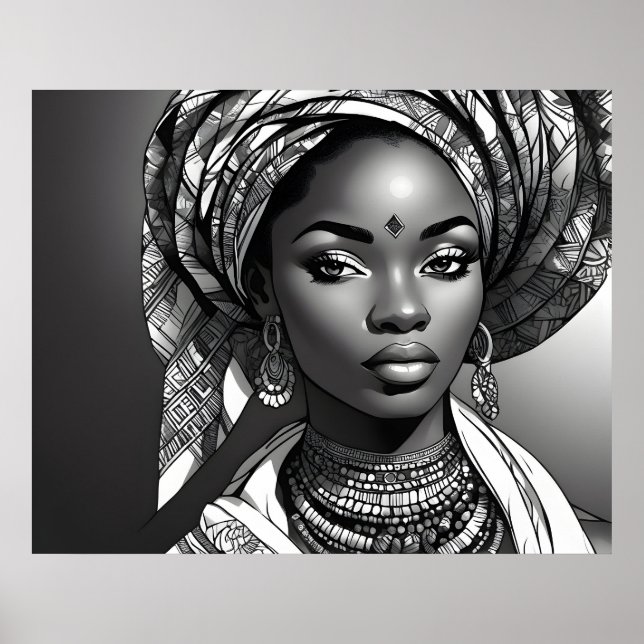 Poster Linda mulher africana (Frente)
