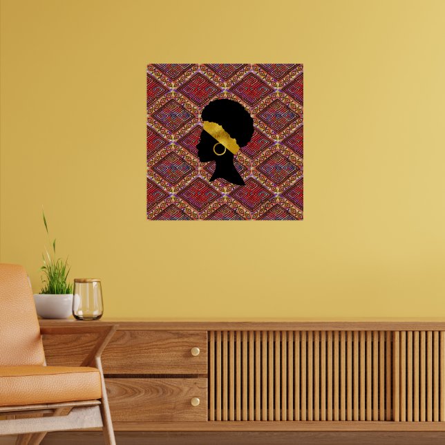 Poster Linda mulher africana Silhouette I (Sala de Estar 2)