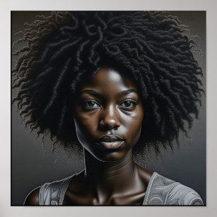 Poster Linda mulher afro-americana Ai Art