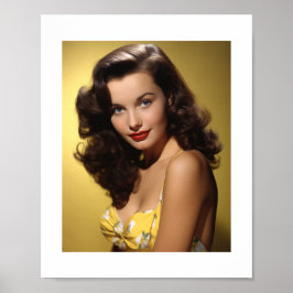 Poster Linda Mulher Amarela Pinup Girl