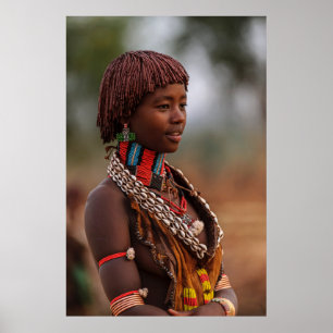 Poster Linda mulher etíope de Omo Valley