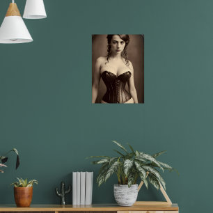 Poster Linda mulher vitoriana do Corset