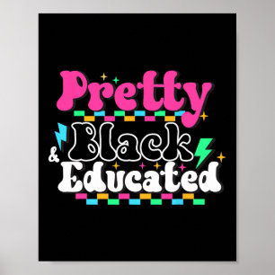 Poster Linda Negra E Educada Mês da História Negra Rainha