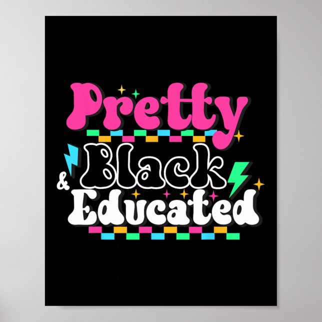 Poster Linda Negra E Educada Mês da História Negra Rainha (Frente)