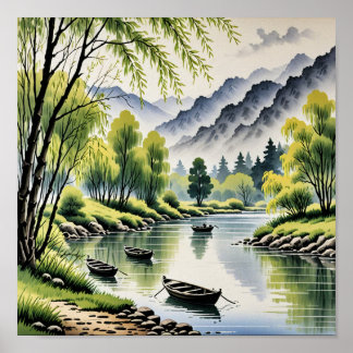 Poster Linda paisagem chinesa