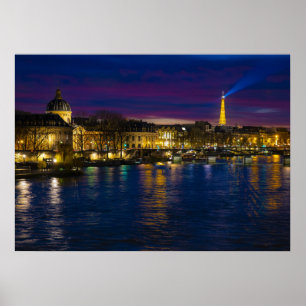 Poster Linda Paris, França, Noite, Skyline