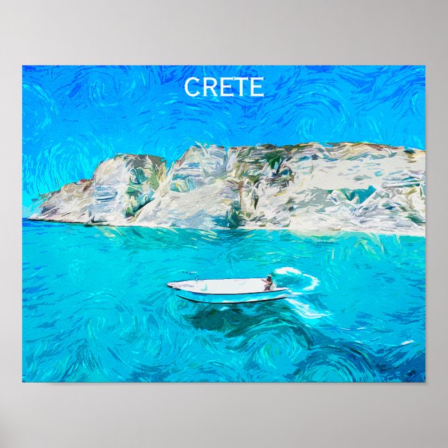 Poster Linda pintura do Oceano de Grécia Creta (Frente)