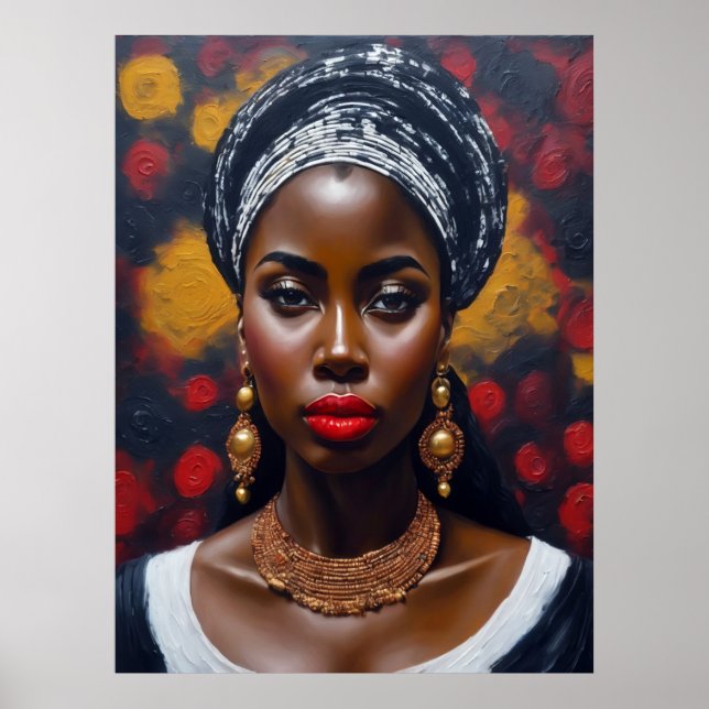 Poster Linda pintura negra africana (Frente)