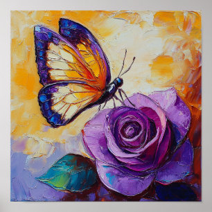 Poster Linda Rosa Botânica Floral Interiores Quentes