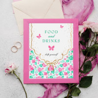 Linda Rosa Floral Arco-íris Dourado Chá de Bebê