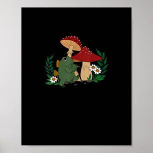 Poster Linda Sapo Tocando Flauta Cottagecore Goblincore A