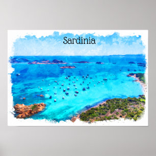 Poster Linda Sardenha Itália — Paisagem Mediterrânica