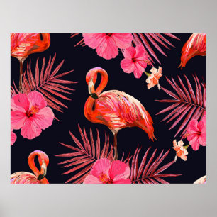 Poster Linda tela de fundo de padrão floral uniforme
