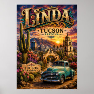 Poster Linda Tucson Arizona Personalizado Desenho do Sudo