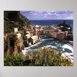 Póster Linda vila de Vernazza no Cinque
