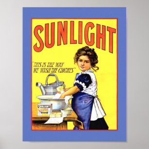 Poster Linda Vintage 1889 Sunlight Laundry Soap Girl