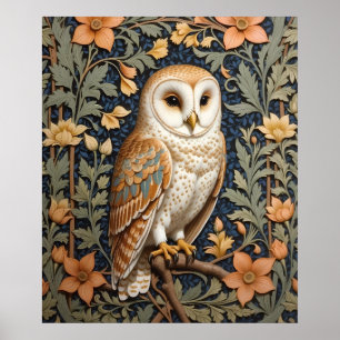 Poster Linda Vintage Barn Owl William Morris Inspirou