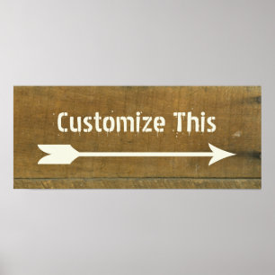 Poster Linda Vintage Inspirou Velho Sinal de Madeira