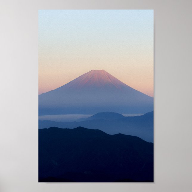 Póster Linda vista Monte Fuji, Japão, Sunrise (Frente)
