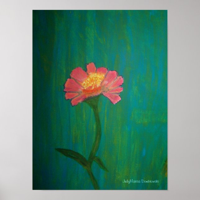 Póster Linda Zinnia Rosa (Frente)