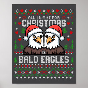 Poster Lindas Águias Carecas Natal Camisola Feia de Natal