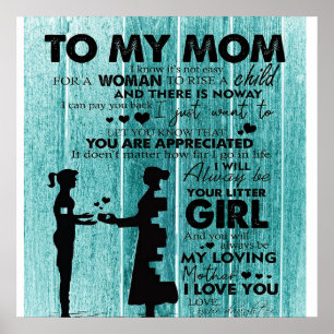Poster Lindas Citações À Minha Mãe   Presente Para Mãe